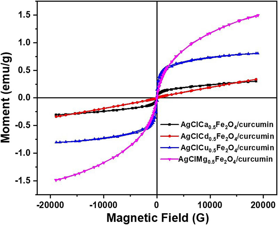 Figure 6
VSM spectra of the prepared nanocomposites.