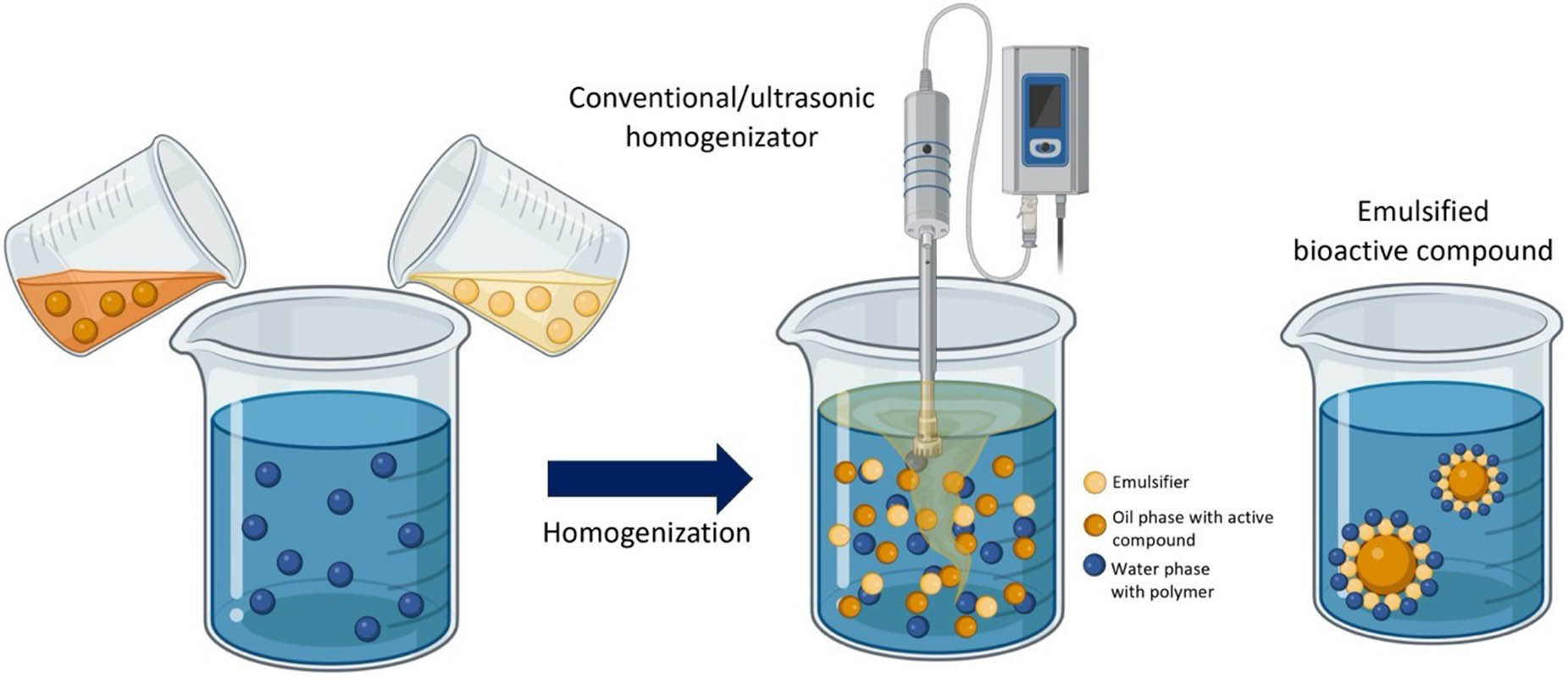 Figure 5 
                     Illustration of the emulsion technique encapsulation.