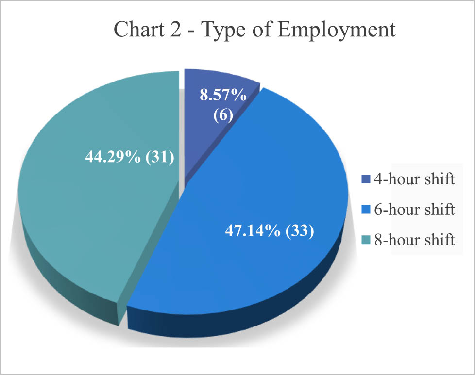 Chart 2 
                  Type of employment.
               