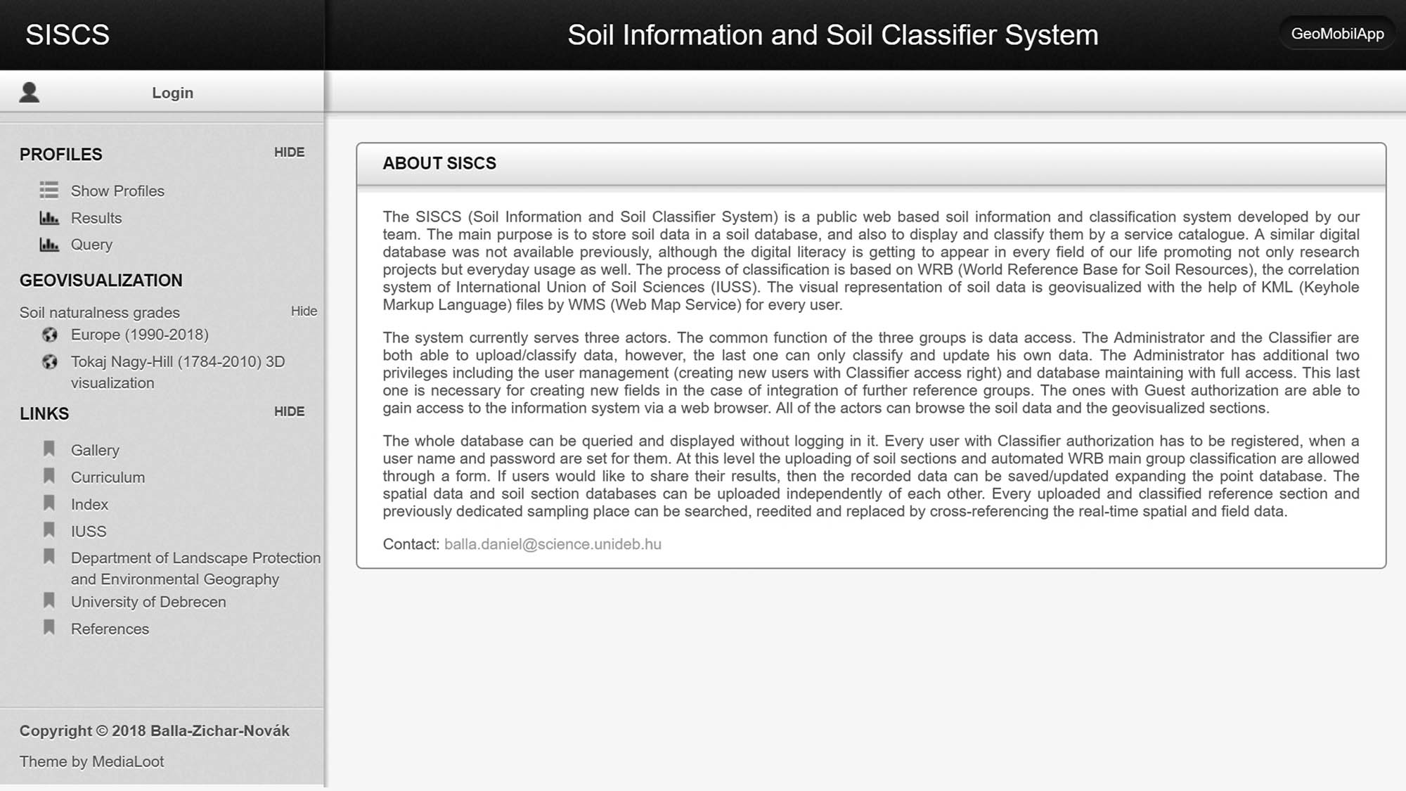 Figure 6 Index page of SISCS.
