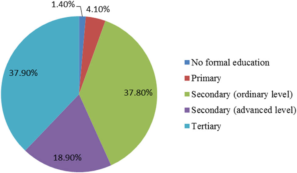 Figure 1 Education levels of potato crisps consumers in Nairobi, Kenya.