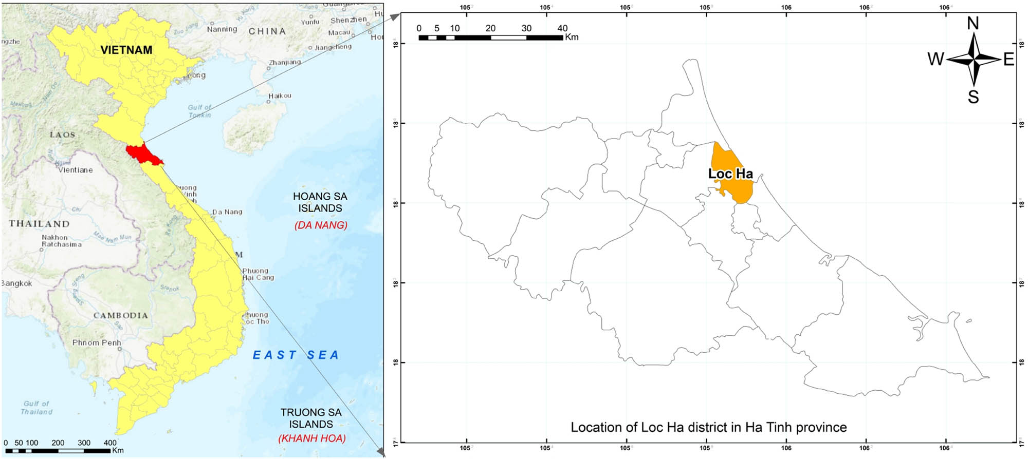 Figure 1
Geographic location map of Loc Ha district, Ha Tinh province. Source: Map retrieved from consensus data, 2022.