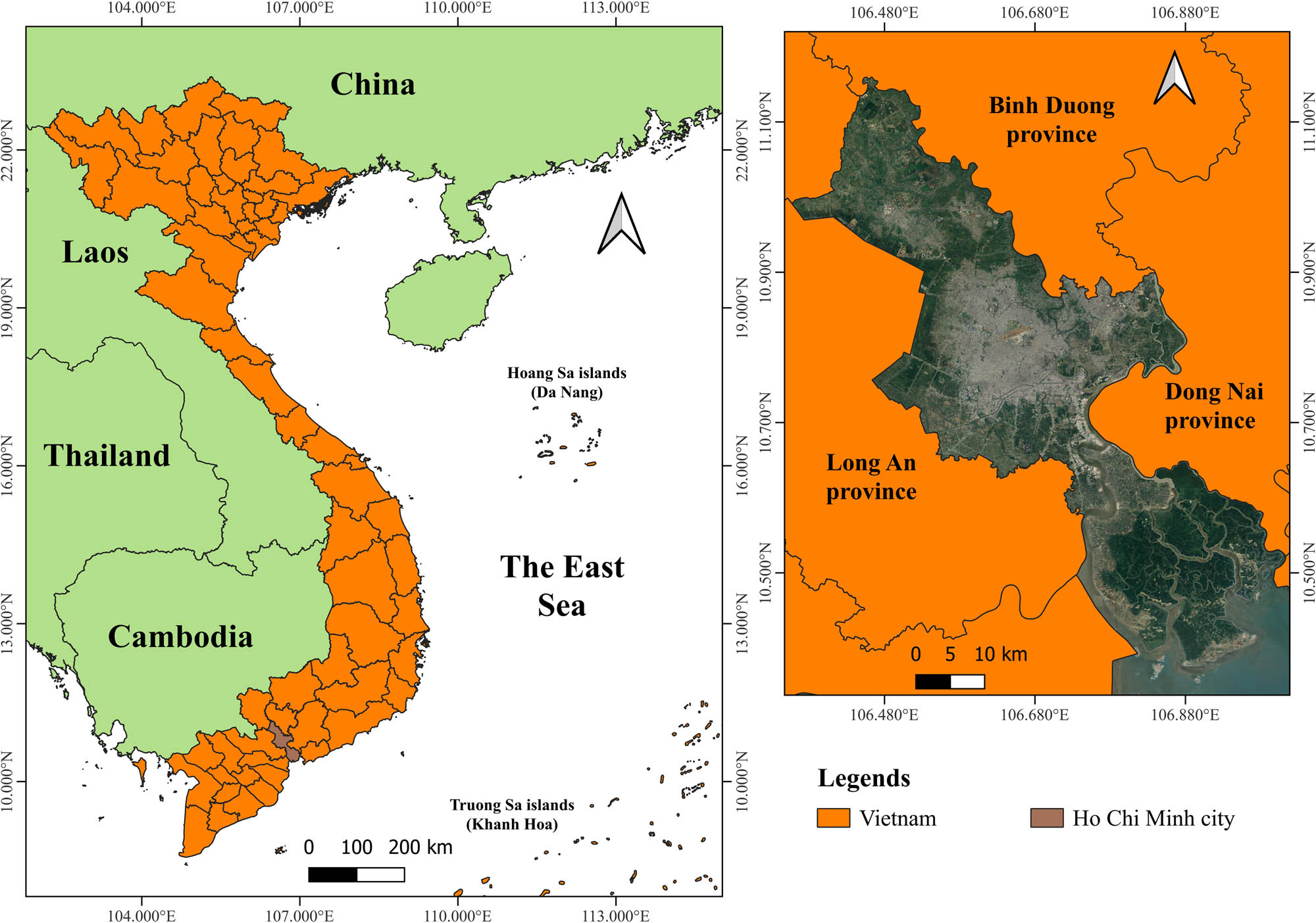Figure 1 
                  The location of HCM city. Source: authors’ compilation from GADM, 2024.
               