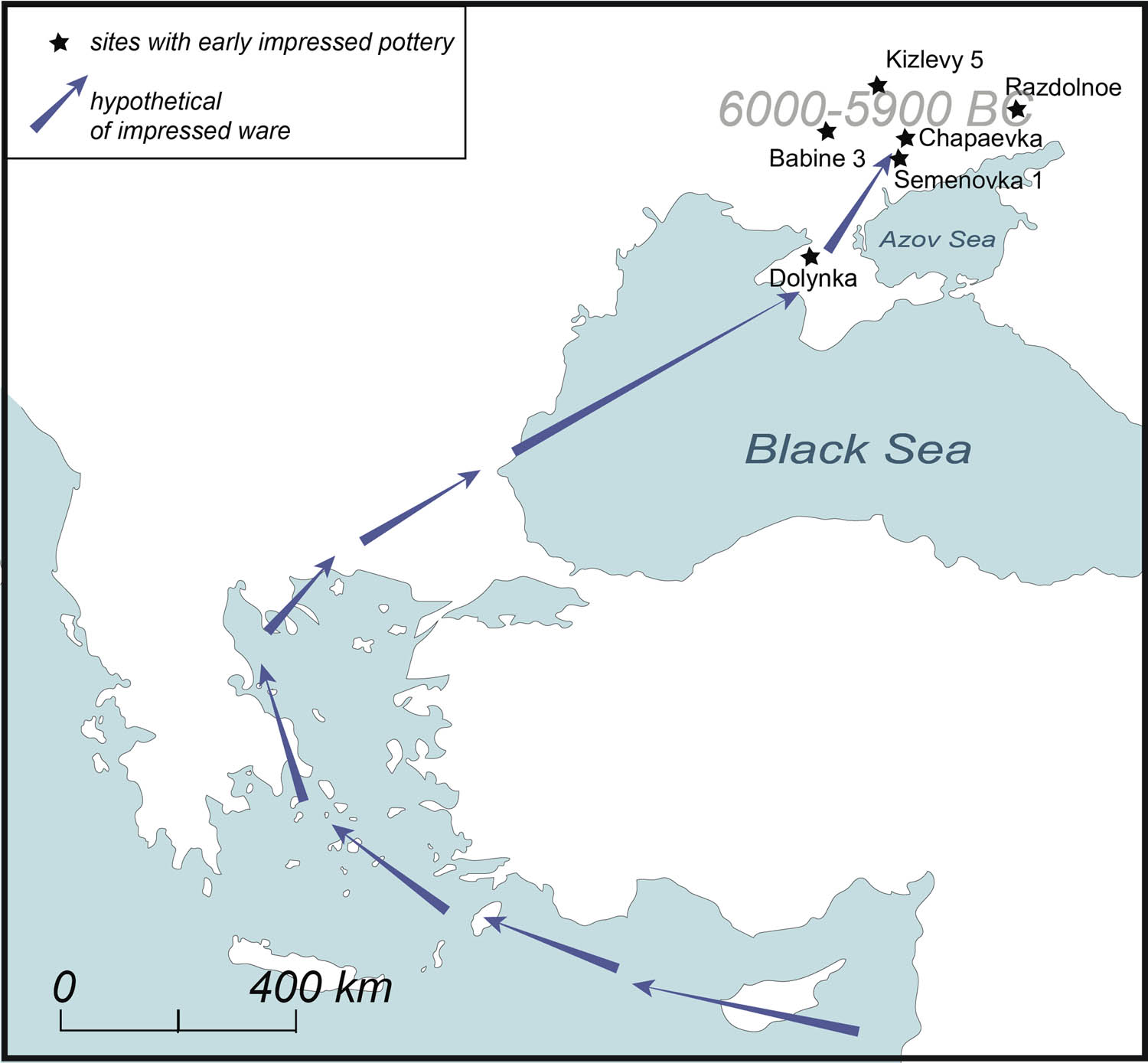 Figure 1
Distribution map of impressed pottery in region.