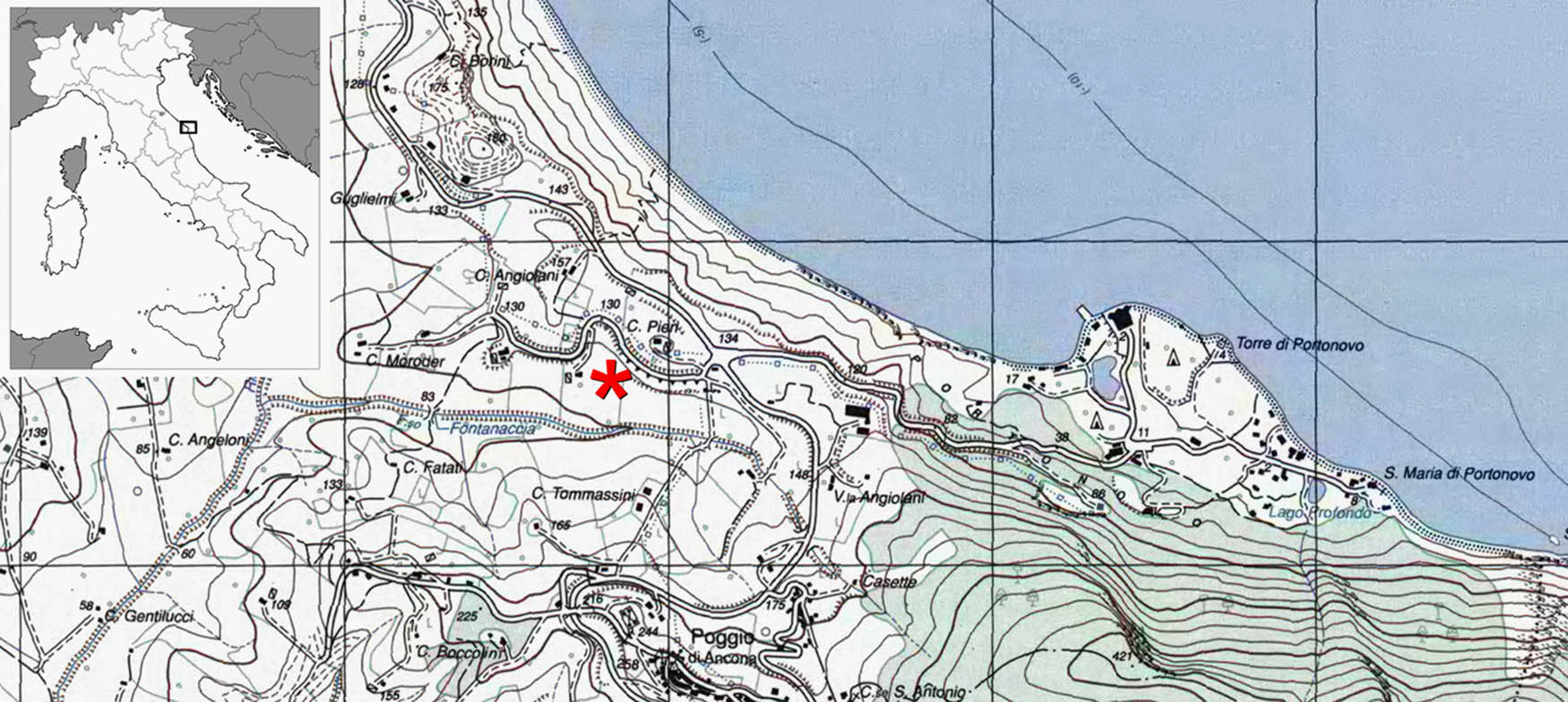 Figure 1
Localisation of the archaeological site of Portonovo (Marche, Italy). IGM Map 1:25.000, 118 – IV.