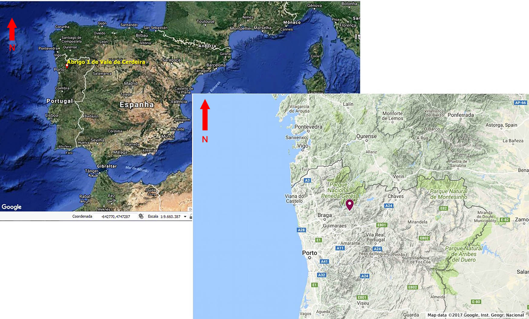 Figure 1
Location of “Rock Shelter 1 of Vale de Cerdeira” archaeological site.