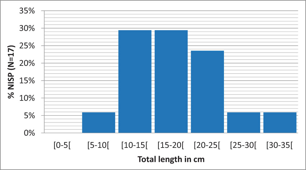 Figure 6
Reconstructed size distribution of grayling from layer 3 (N = 17 vertebrae).
