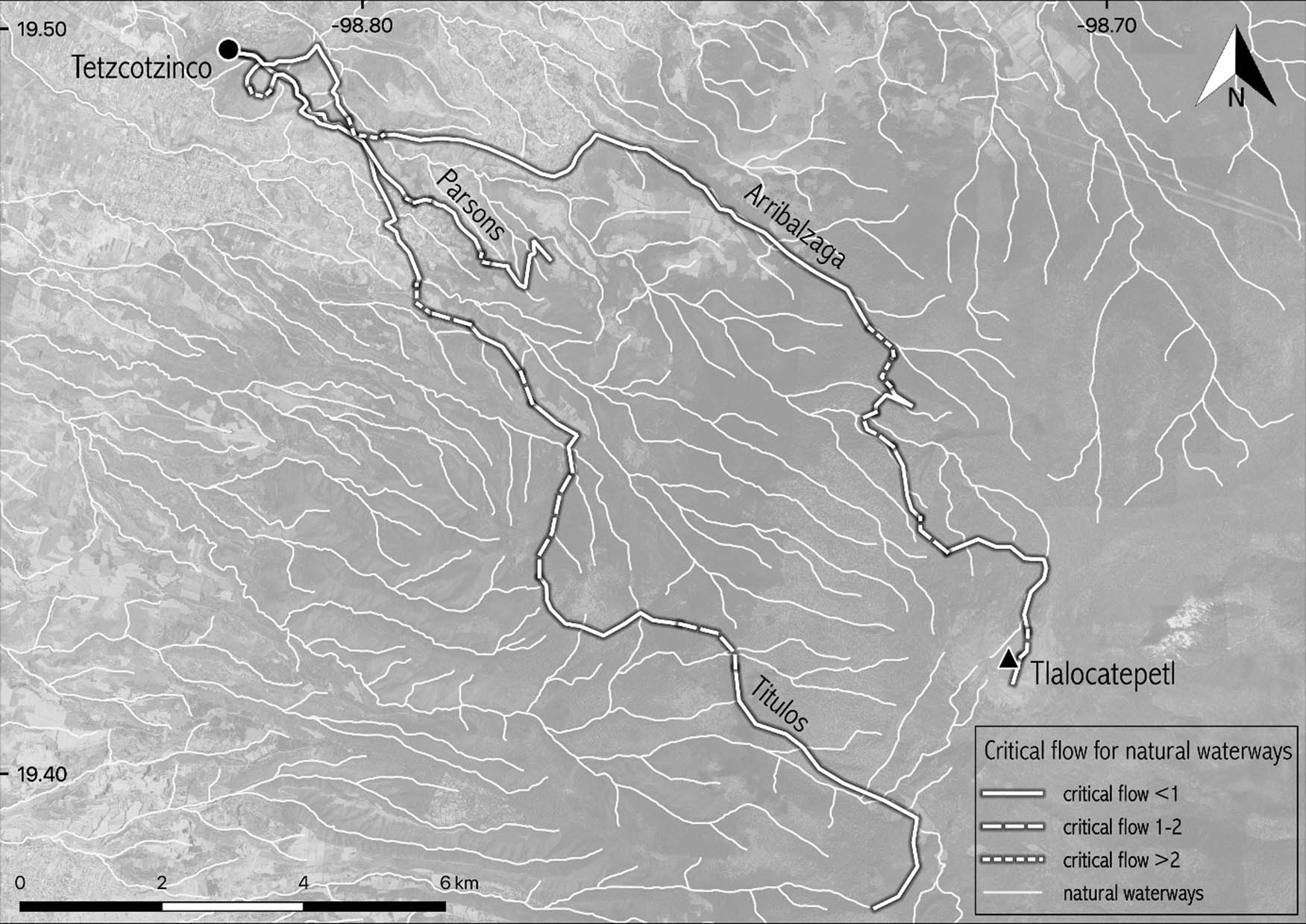 Figure 13
Critical flow for natural waterways’ routes.