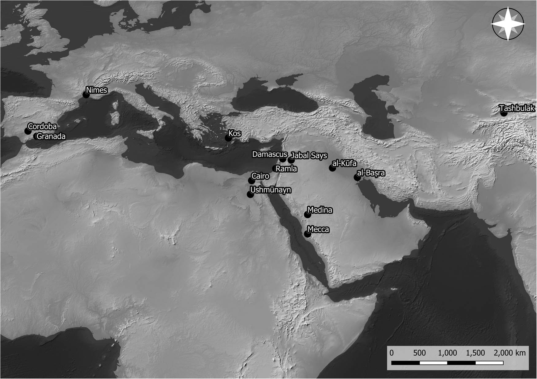 Figure 1
Map of regions and toponyms mentioned in the article.