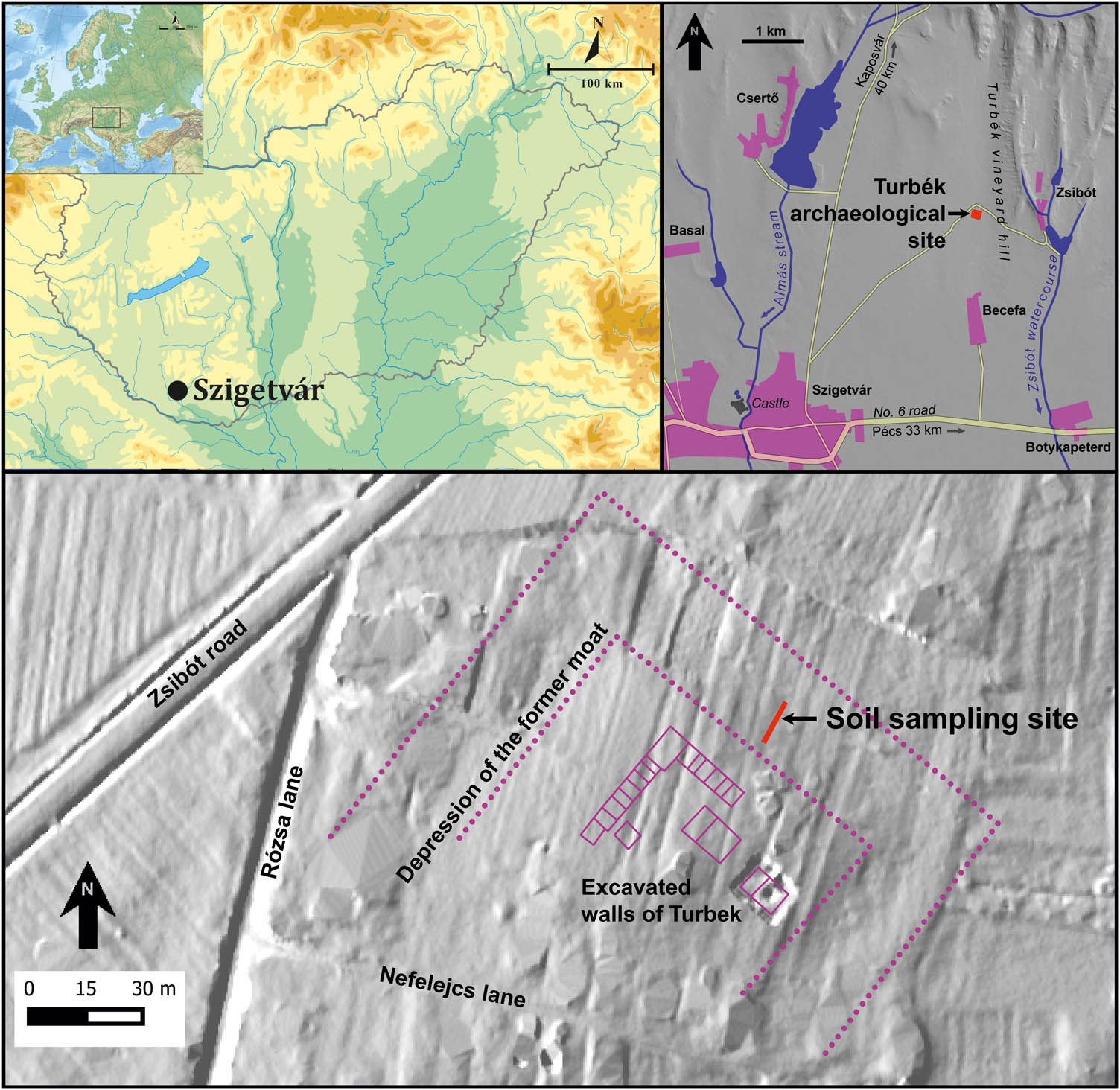Figure 1 
               Location of the Szigetvár – Turbék Vineyard Hill site, Hungary (Gulyás et al., 2022).
            