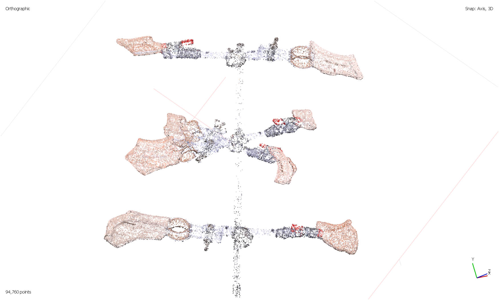 Figure 6 
               Depiction of the sparse-point cloud after removing unwanted noise.
            