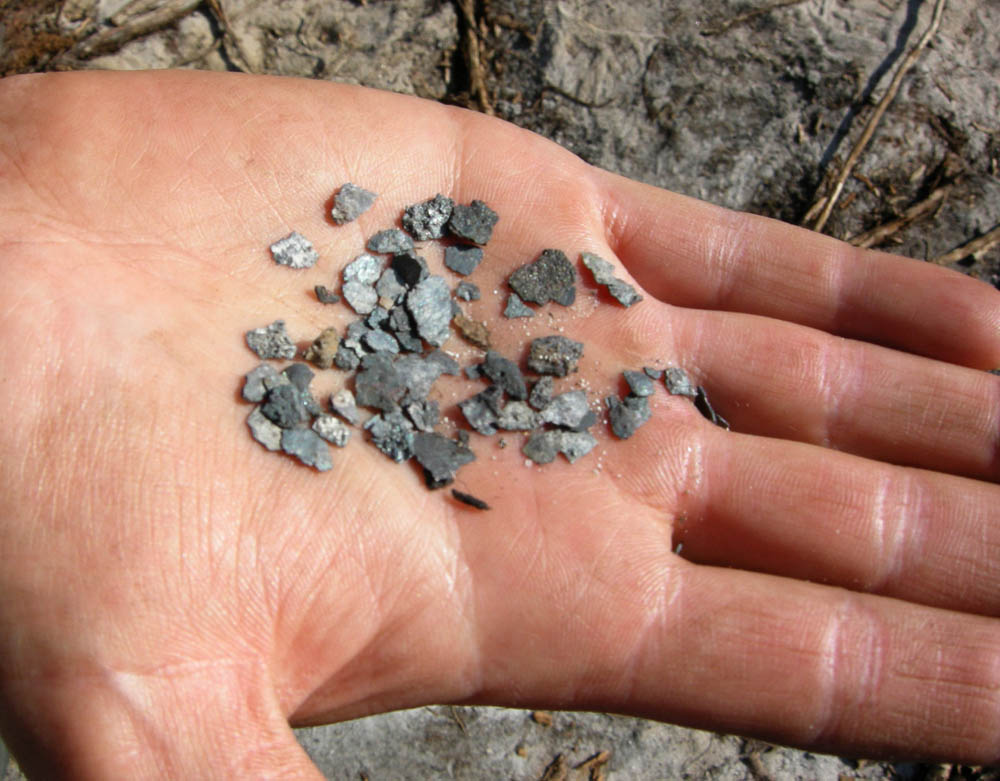 Figure 6
Hammering scales produced during smithing, the distribution indicating the location of the anvil (photo © Norrbottens museum).