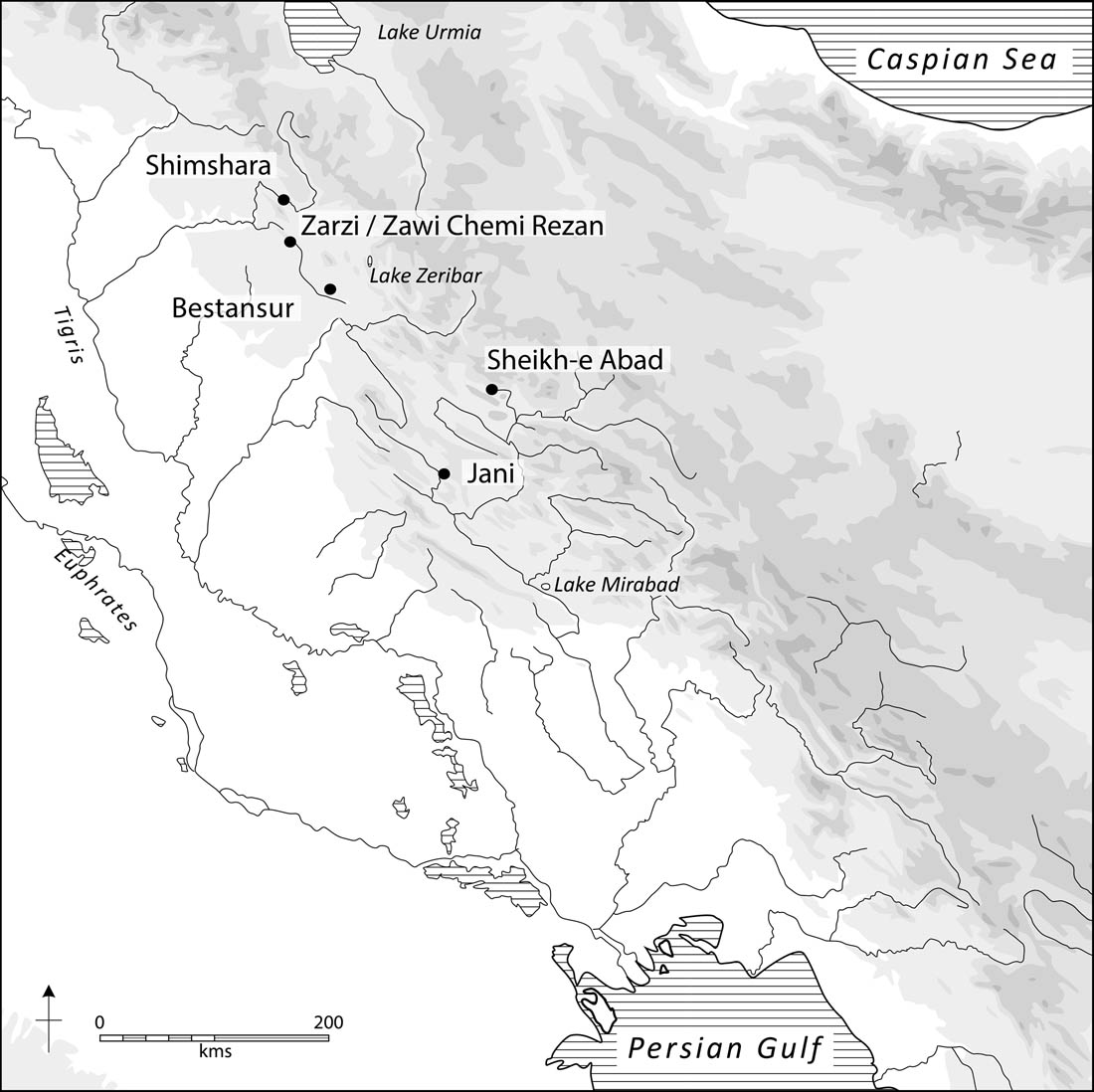 Figure 1 
               Map of sites excavated by the Central Zagros Archaeological Project.
            