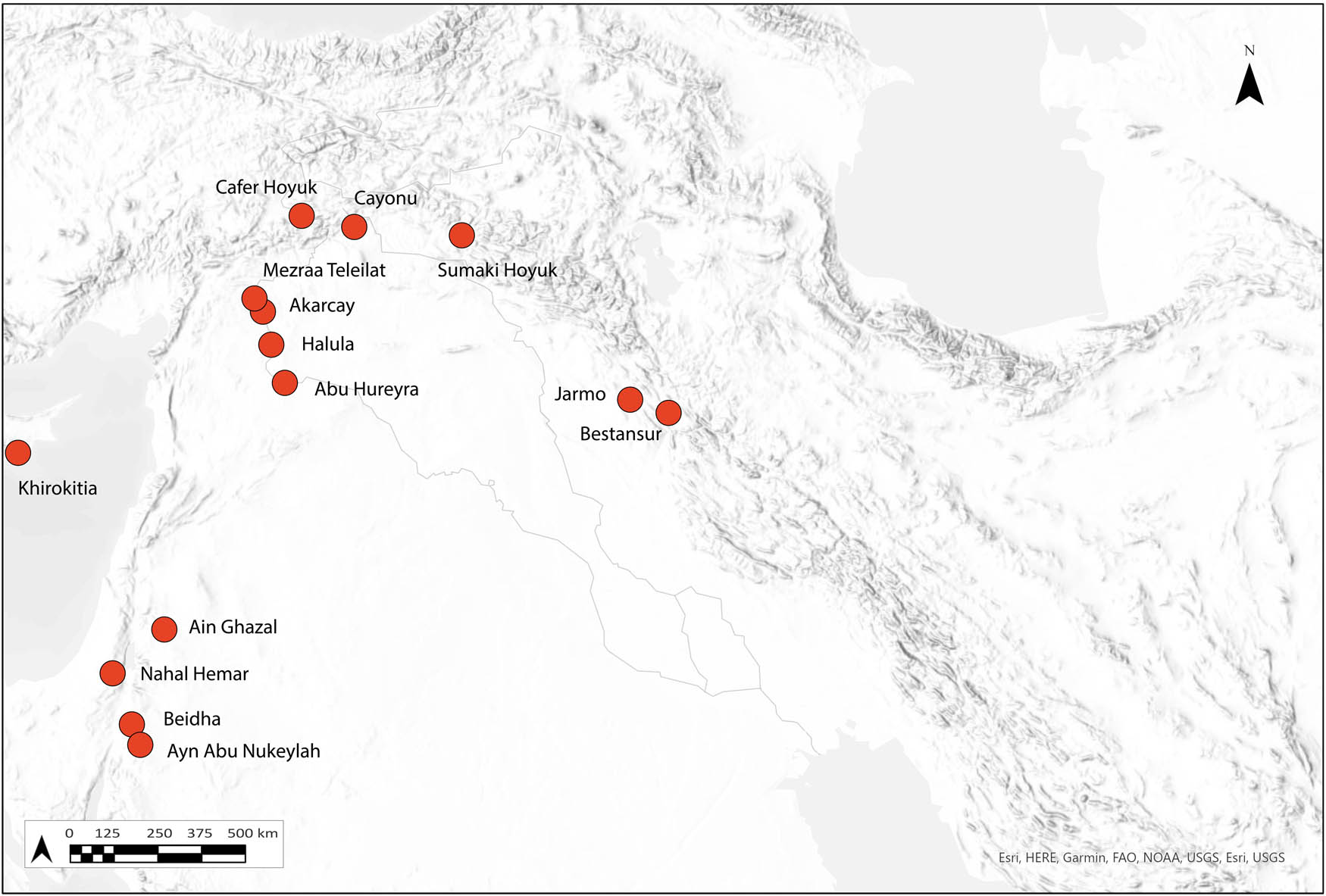Figure 7 
                  Distribution of Neolithic carnelian beads.
               