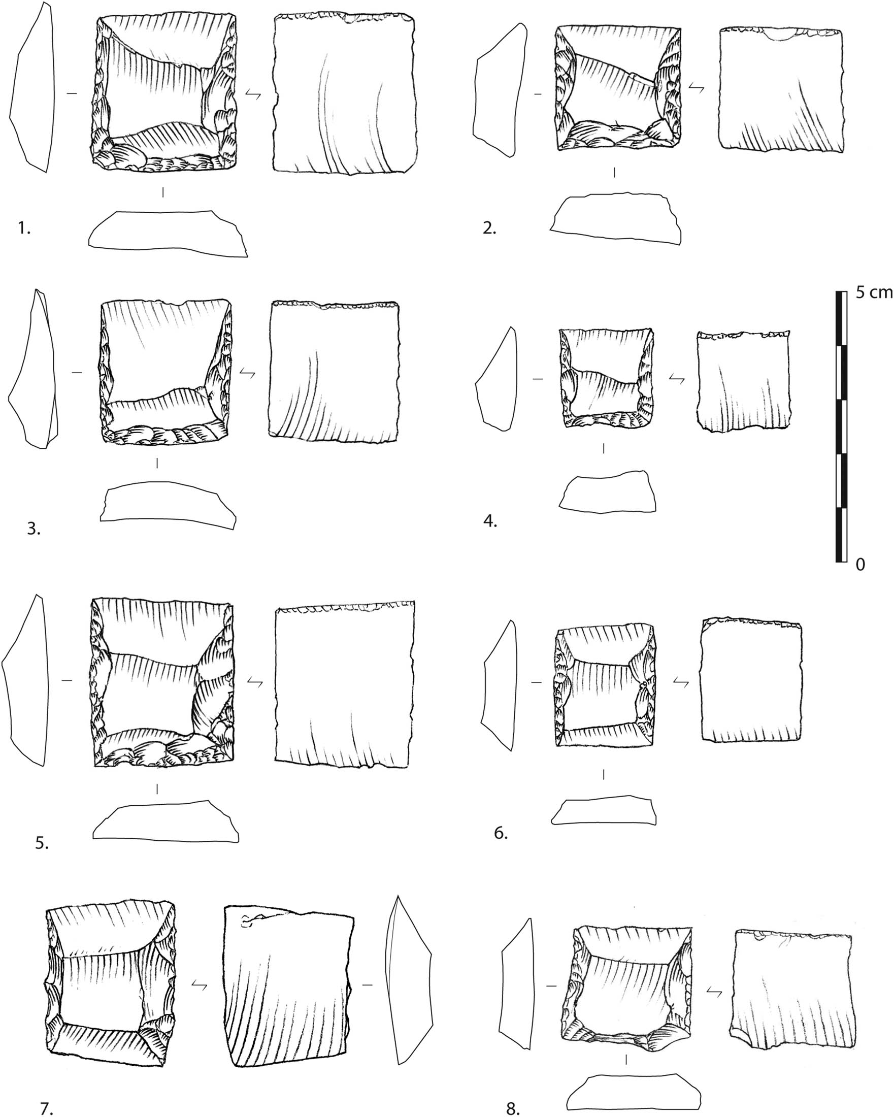 Figure 13 
               Gunflints of “Western-European style” from the WS003 site (drawing P.-A. B.).
            