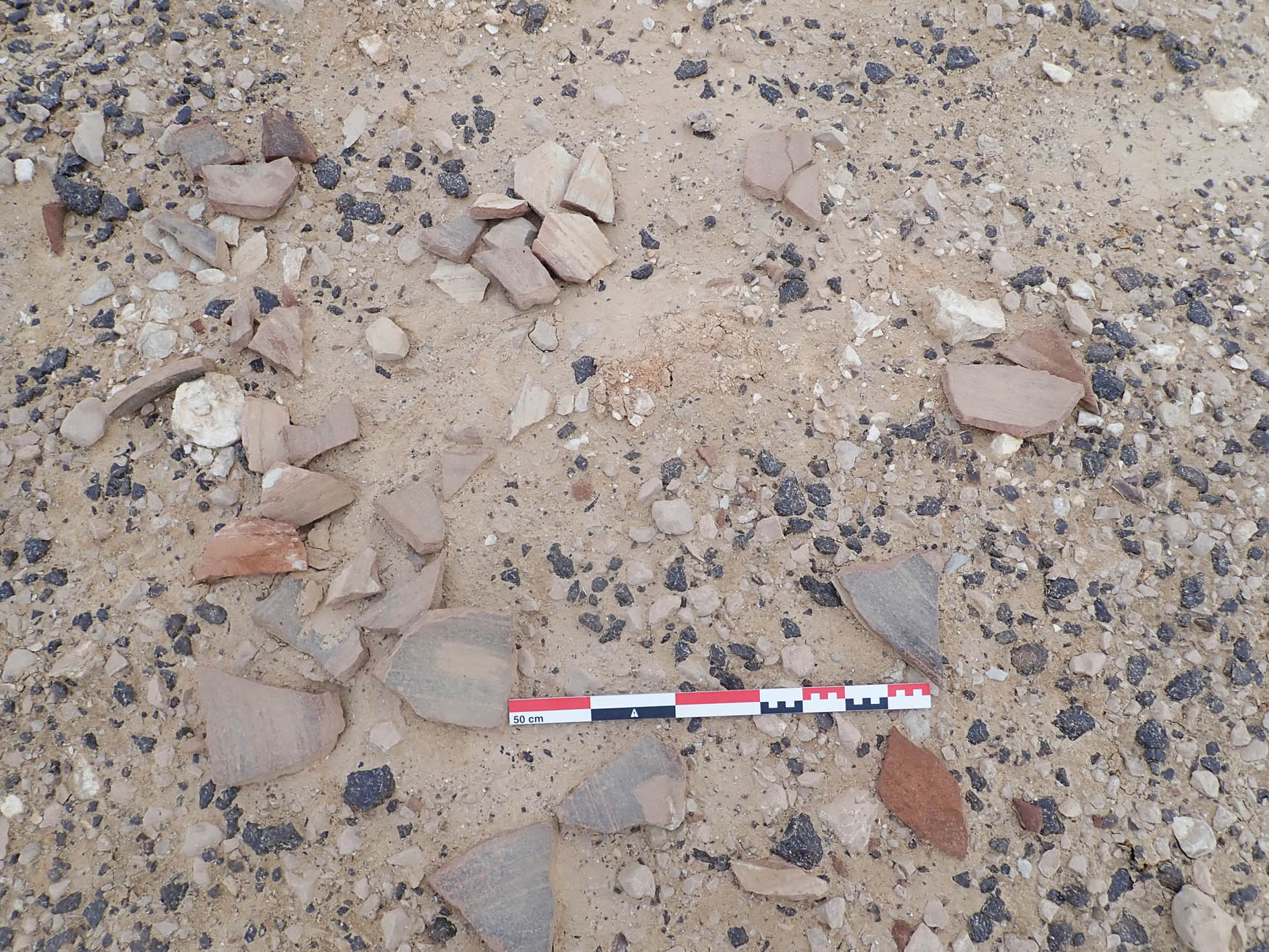 Figure A4 
                     Discarded modern pottery remains in the vicinity of the quarry, WS004 site (photo P.-A. Beauvais, 2022).
                  