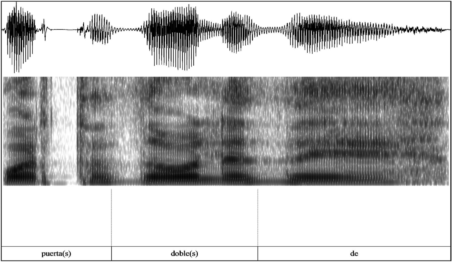 Figure 3
Acoustic example of elision (puertas dobles de.).