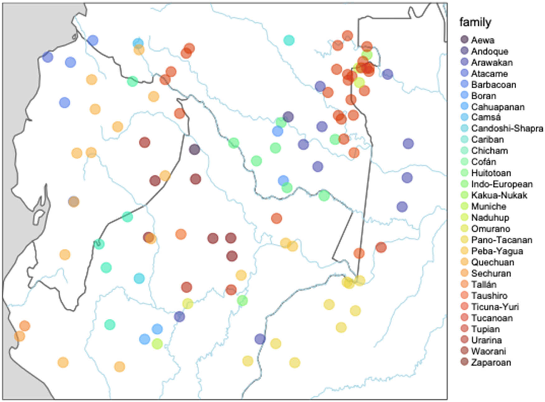 Map 2
The languages of the NWA and their linguistic affiliations.