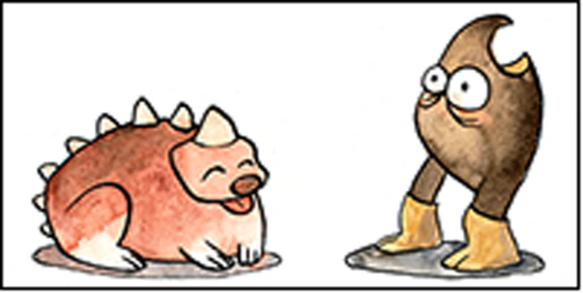Figure 4
The alien creatures rated cutest (left) and least cute (right).