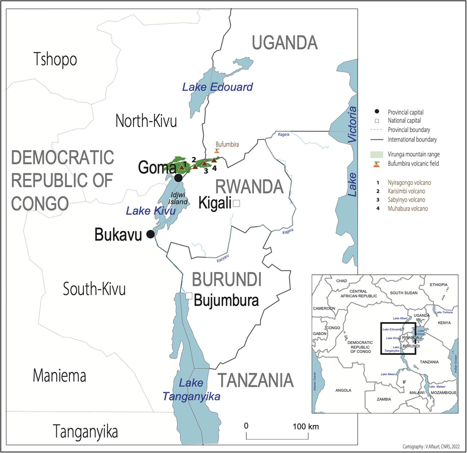 Figure 1 
            Map of Africa’s Great Lakes Region.
         
