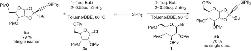 Scheme 5 Coupling with alkynylzinc derivatives.