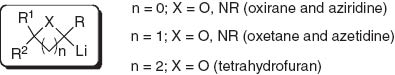 Fig. 1 Lithiated small-ring heterocycles.