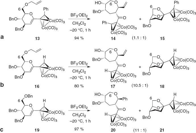 Scheme 4 Improving the oxepane yield and the ratio oxepane/1,6-anhydro derivative.