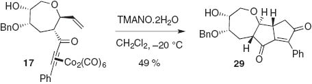 Scheme 7 Pauson–Khand reaction of hexacarbonyl dicobalt derivative 17.