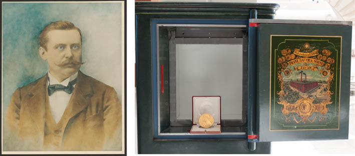 Fig. 1 Alfred Werner and his Nobel Prize medal. Acknowledgement: Nachlass Alfred Werner, Zentralbibliothek der Universität Zürich.