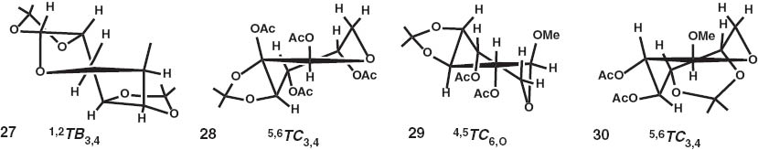 Fig. 7 Solution state conformation of 27–30.