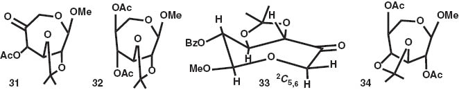 Fig. 8 Solution state conformation of 31–34.