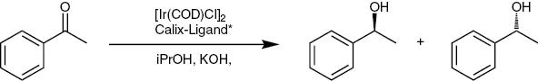 Scheme 12: 
            Hydrogen transfer with iridium and a chiral calix-ligand.
