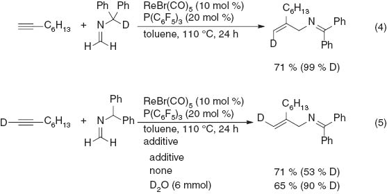 Scheme 8 Deuterium labeling experiments.