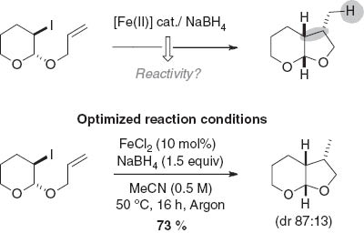 Scheme 2 Reductive cyclization by catalytic iron dichloride in the presence of NaBH4.
