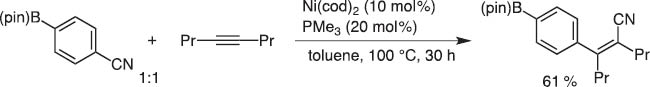 Scheme 12 First carbocyanation reaction.