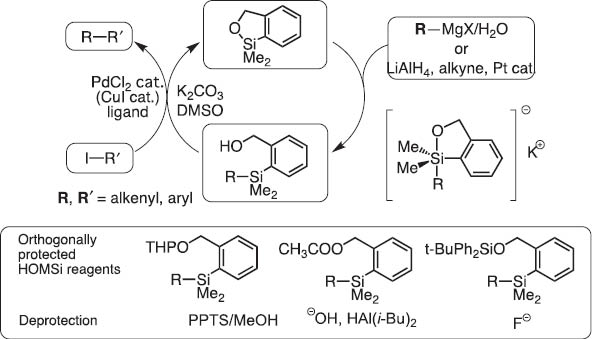 Scheme 7 Homsi reagents for silicon-based cross-coupling reaction.