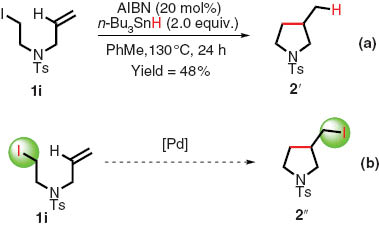 Scheme 3 Traditional radical cyclization versus atom transfer radical cyclization.