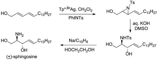 Fig. 3 Synthesis of (±)-sphingosine using Ag(I)-catalyzed aziridination [12].