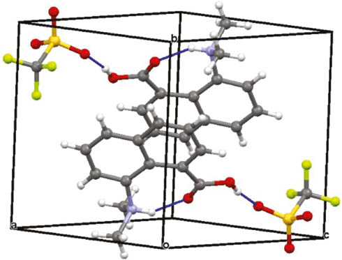 Fig. 10:
Crystal structure of 23.triflate showing hydrogen bonding interactions.