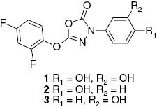 Fig. 1:
Chemical structures of lead compounds 1–3.