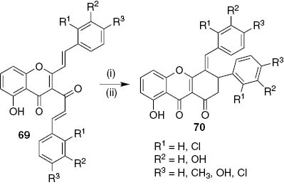 Scheme 14: Reagents and conditions: (i) BBr3, dry CH2Cl2, r.t.; (ii) H2O, r.t..