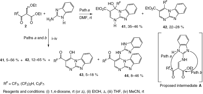 Scheme 14:
Reaction with 2-aminobenzimidazole.