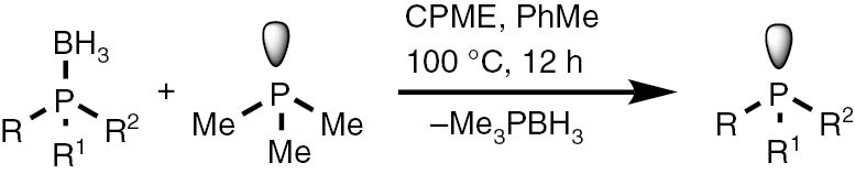 Table 5: 
					Synthesis of phosphines from the phosphine borane complexes 3, 17–29.
				