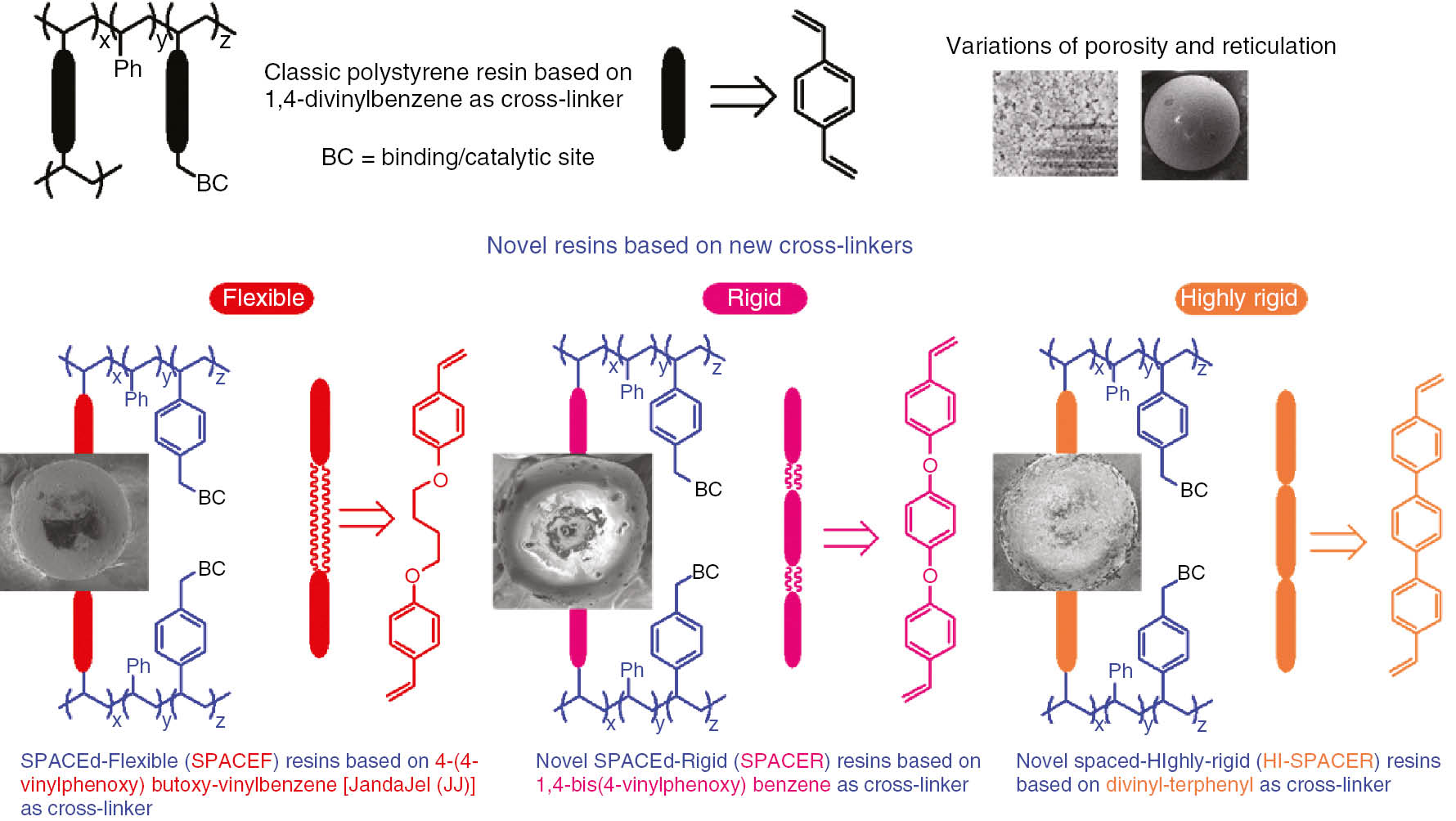 Fig. 1: 
					Novel “SPACE” heterogeneous polystyrenes as supports for catalytic systems.
				