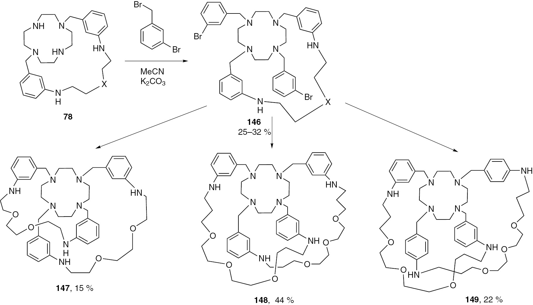 Scheme 15: The synthesis of spherically-type macrotricyclic derivatives of cyclen.