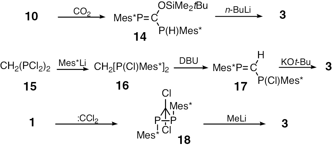 Scheme 4:
Preparation of 1,3-diphosphaallene 3.