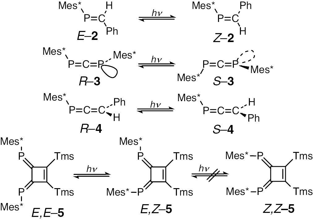 Scheme 7:
Photo-isomerization of phosphaalkenes.