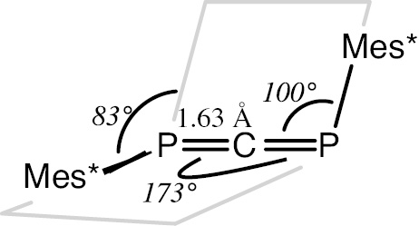 Fig. 2: 
            Some important geometry for diphosphaallene 3 [22].
          