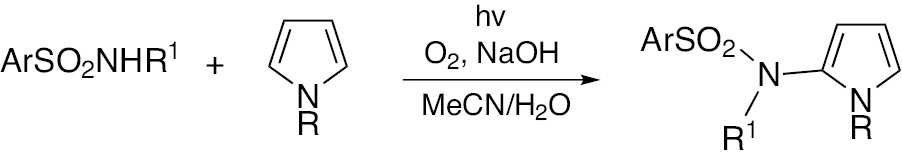 Scheme 16: Visible light-induced C–H oxidative sulfamidation of pyrroles.