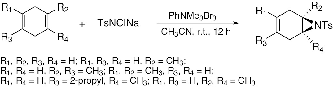 Scheme 41: The Sharpless aziridination of cyclohexa-1,4-dienes.